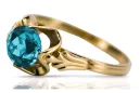 Vintage craft Ring Aquamarine 14K Yellow gold vrc023y
